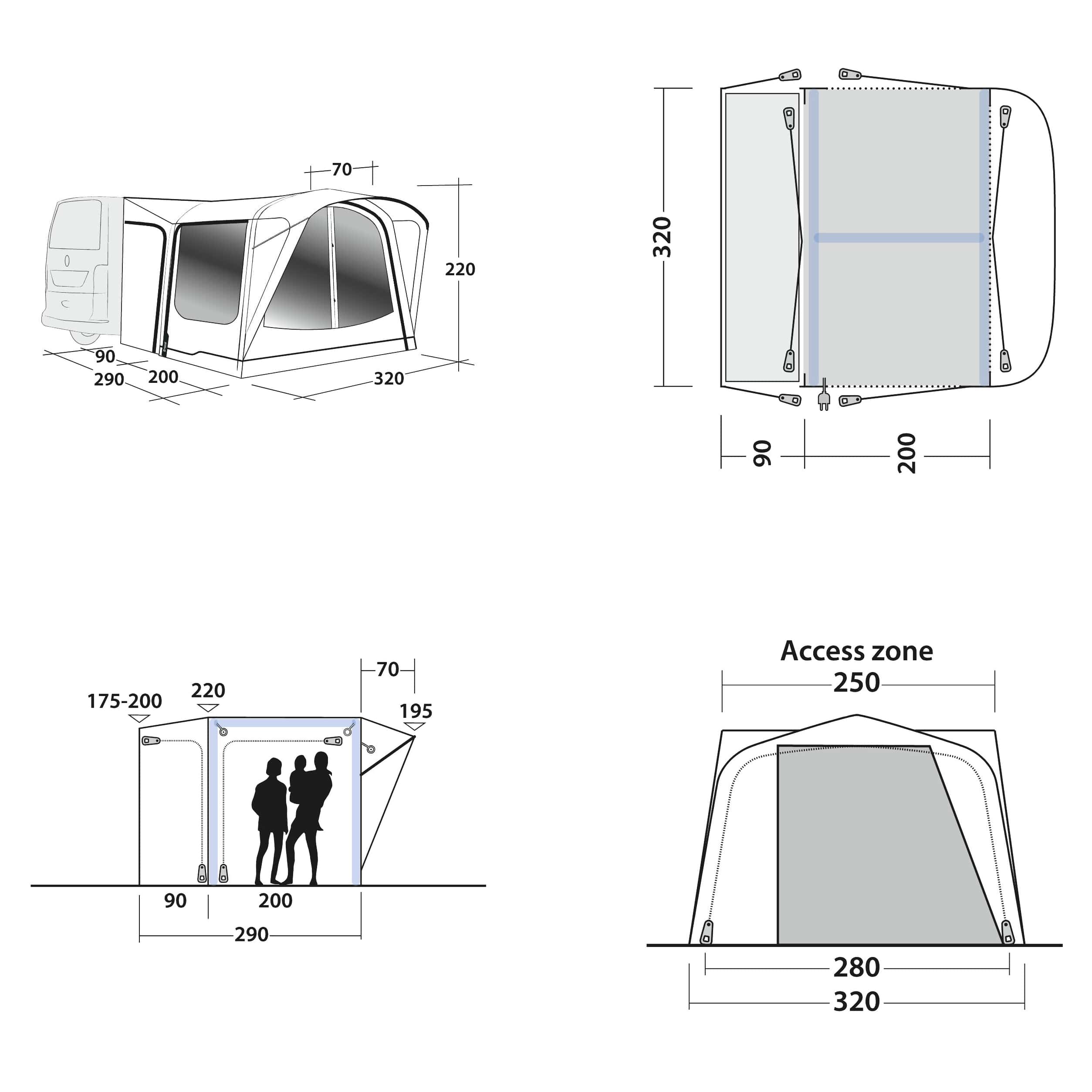 Outwell Parkville 200SA | Drive-Away Awning with 1 living room