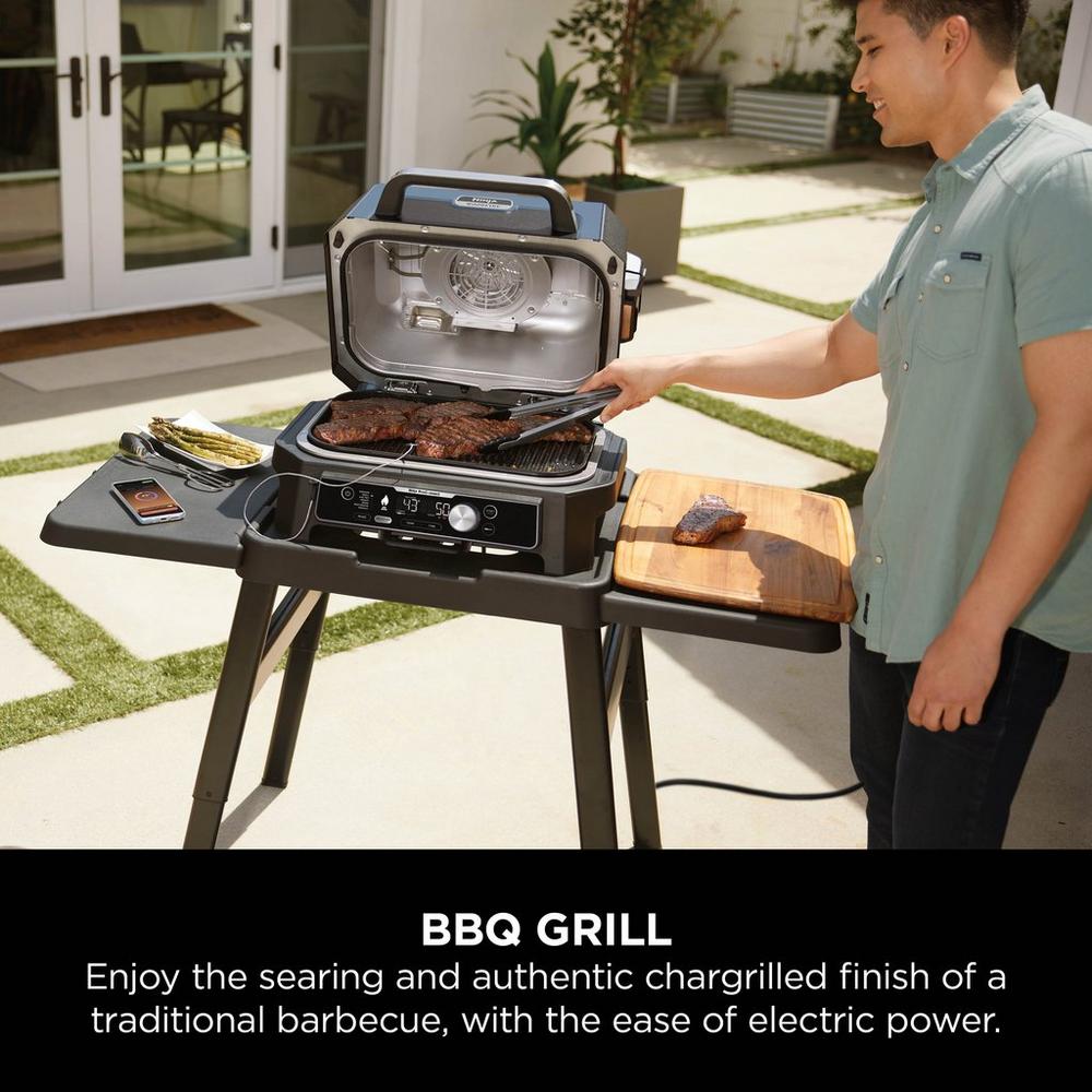 Ninja OG901UK Woodfire Pro Connect XL Electric BBQ Grill & Smoker - Black/Blue