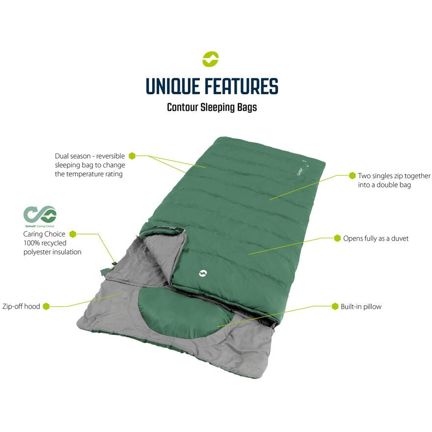 Outwell Contour Lux Double Sleeping Bag - Imperial Blue