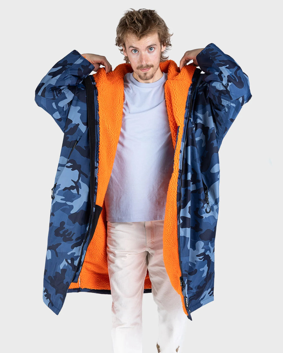 dryrobe Advance Long Sleeve V3 - Blue Camo Orange