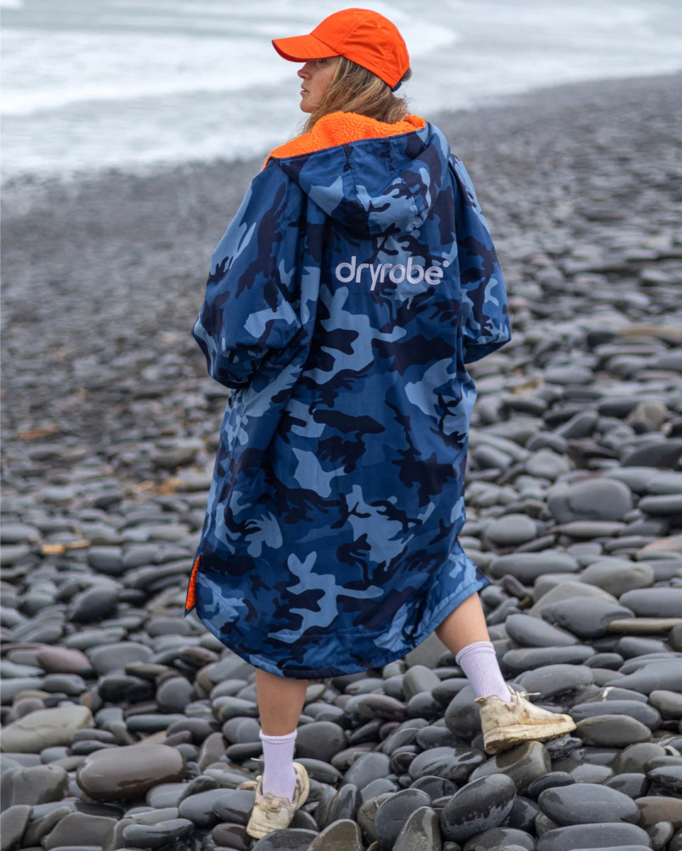 dryrobe Advance Long Sleeve V3 - Blue Camo Orange