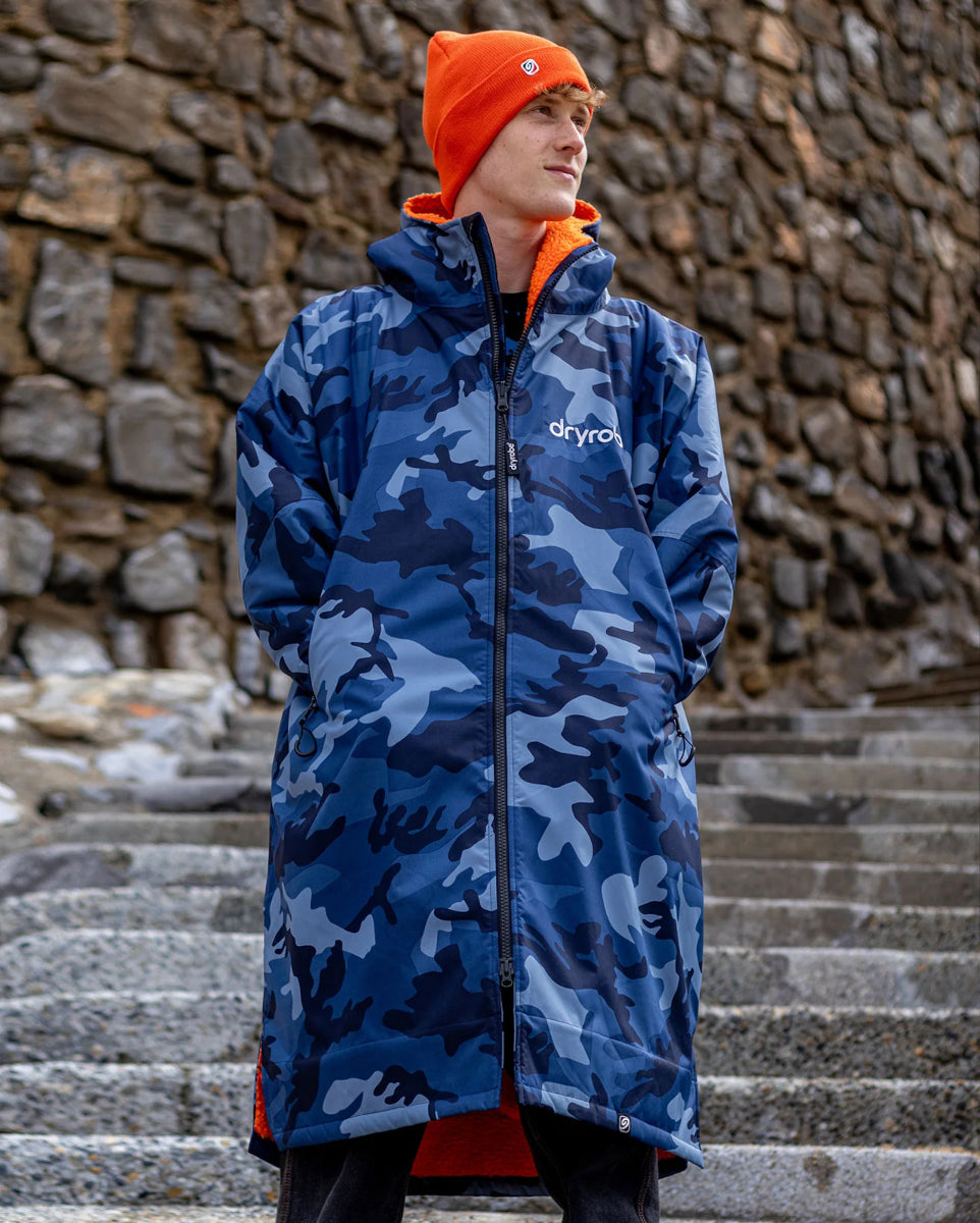 dryrobe Advance Long Sleeve V3 - Blue Camo Orange