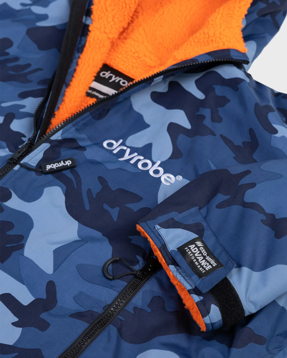 dryrobe Advance Long Sleeve V3 - Blue Camo Orange