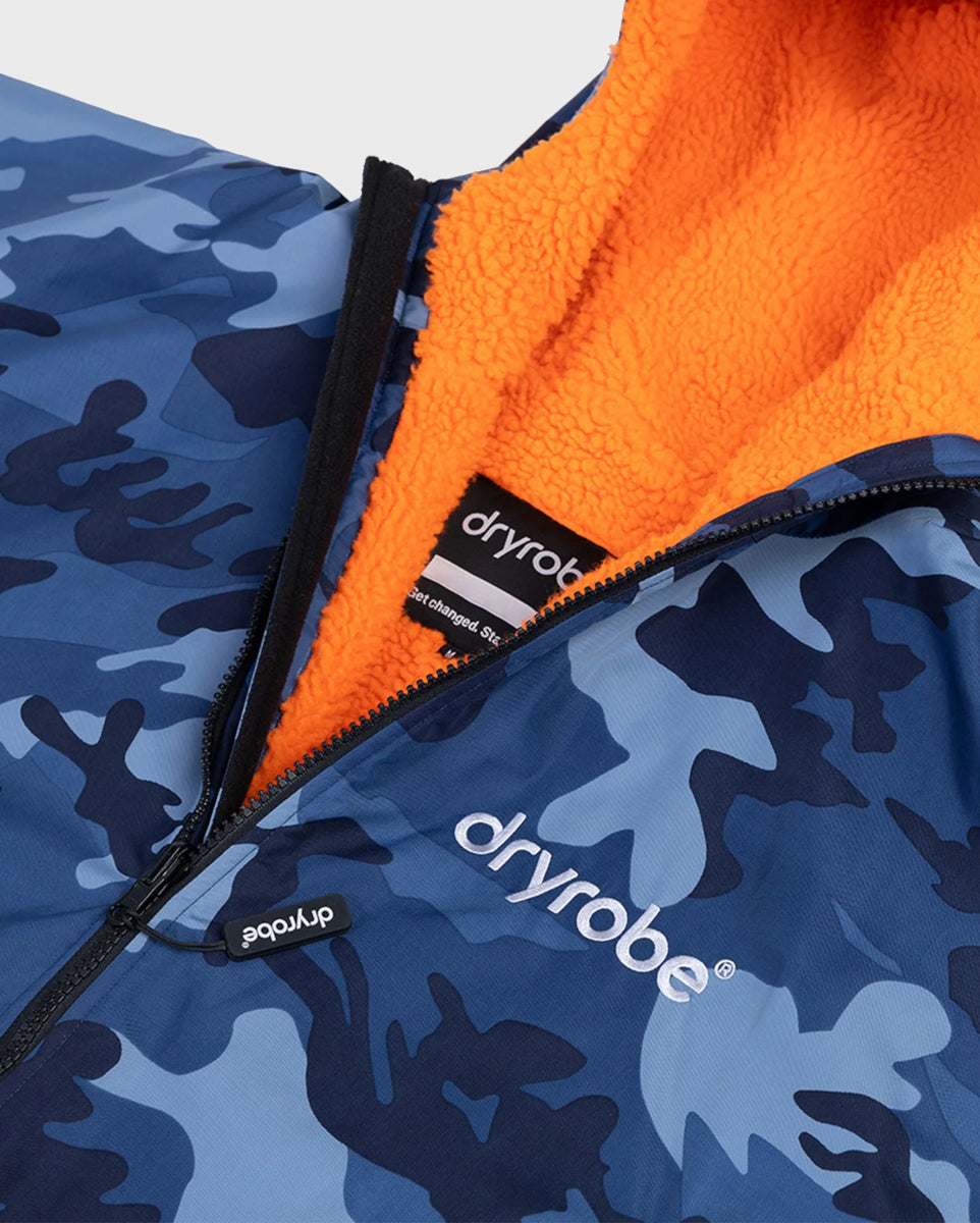 dryrobe Advance Long Sleeve V3 - Blue Camo Orange