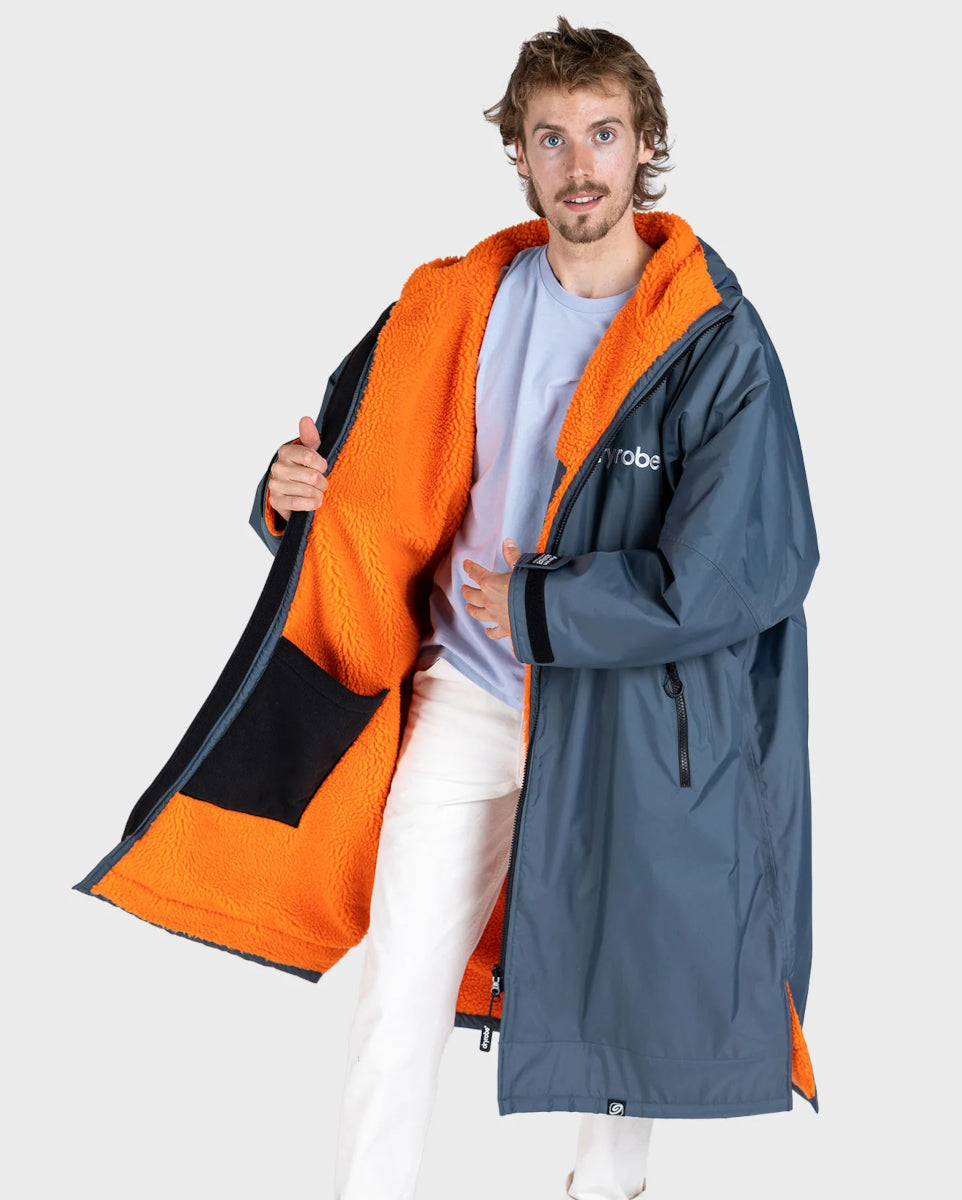 dryrobe Advance Long Sleeve V3 - Dark Grey Orange