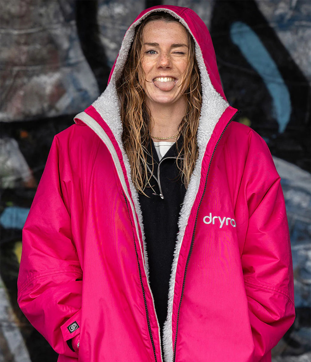 dryrobe Advance Long Sleeve V3 - Pink Light Grey