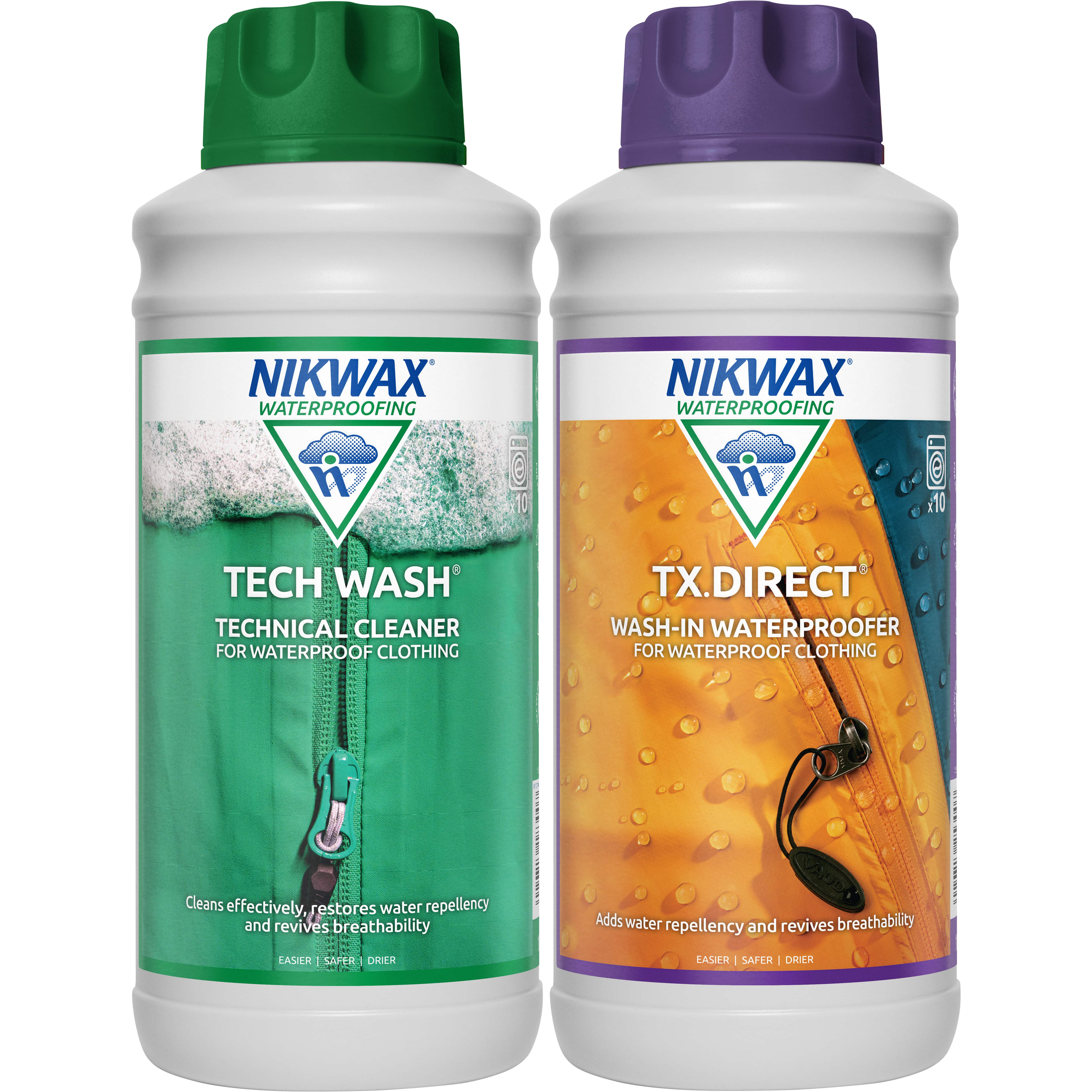 Nikwax Tech Wash® & TX.Direct® Wash-in - For Cleaning And Waterproofing Outdoor Gear
