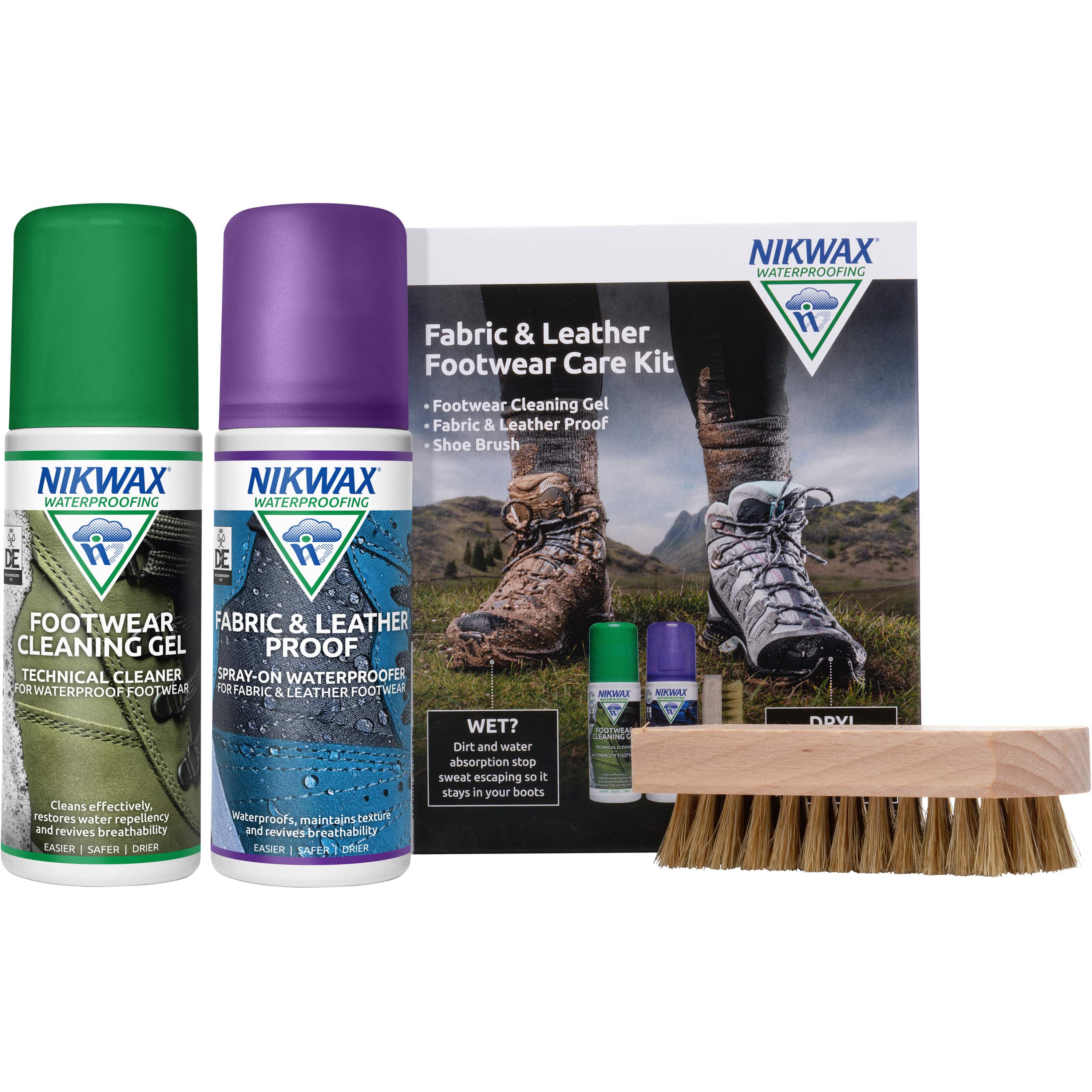 Nikwax Fabric & Leather Footwear Care Kit - For Cleaning And Waterproofing Footwear