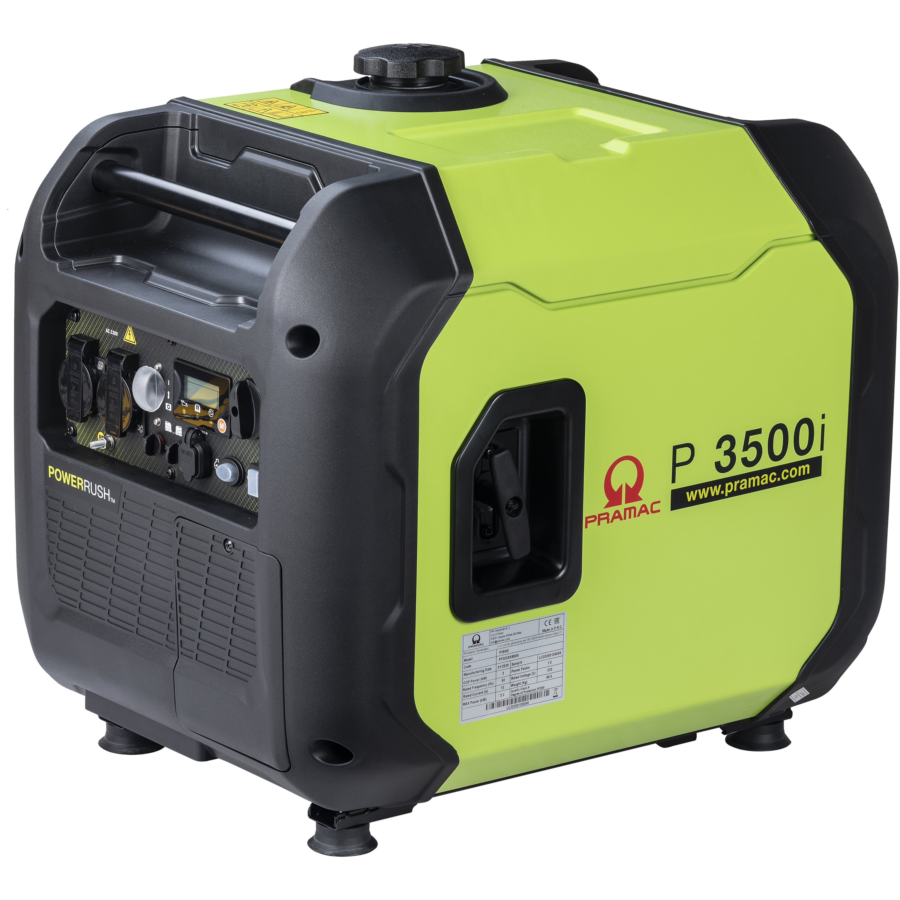 Pramac P3500i HUK Portable Inverter Generator Single Phase - Hand Start/Petrol