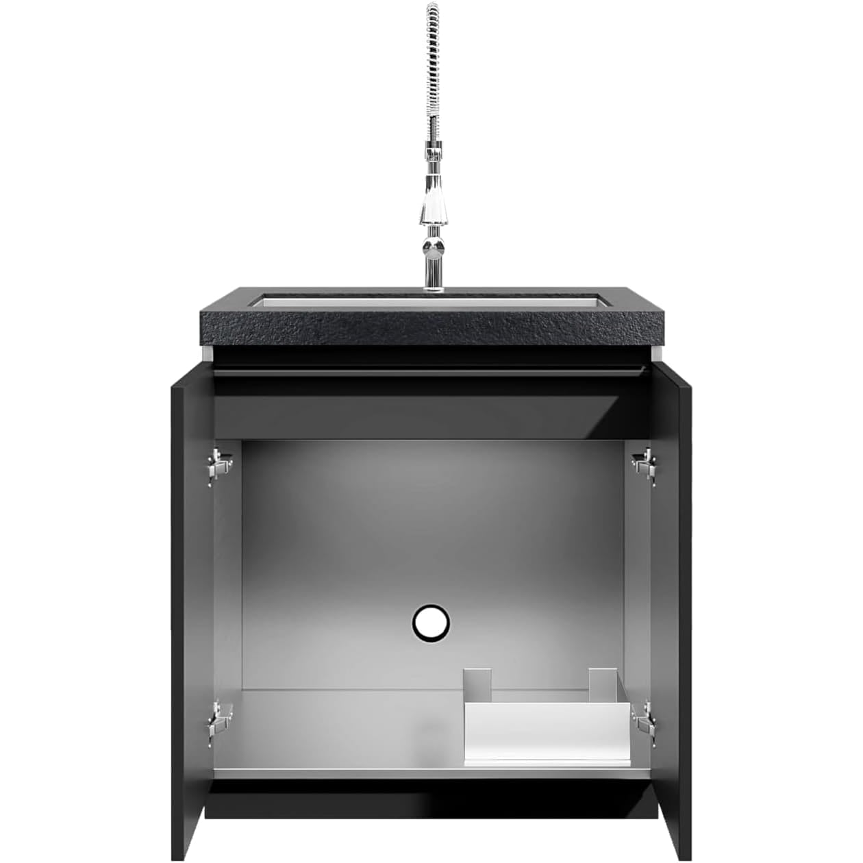 Whistler Grills Fairford 1 Modular Outdoor Kitchen, 5 Burner BBQ with Rotisserie, Sink, Storage and Double Door Fridge - Black