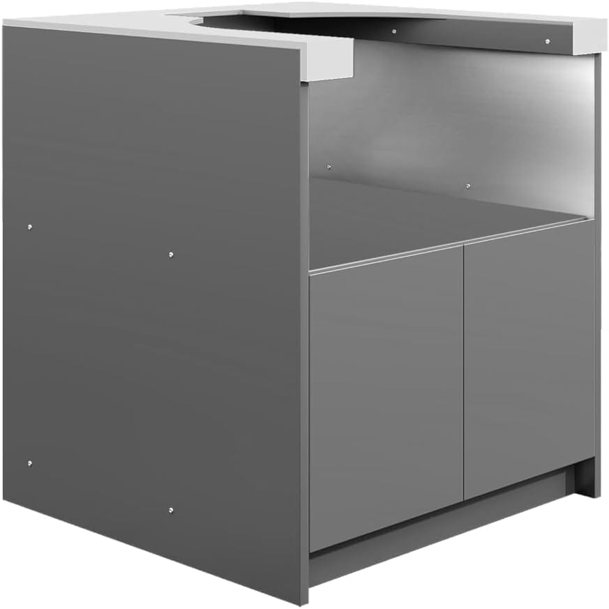 Whistler Grills Fairford 3 Modular Outdoor Kitchen with 5 Burner BBQ, Rotisserie, Side Burner, Double Door Fridge and Ceramic Egg Module (egg sold separately) - Grey