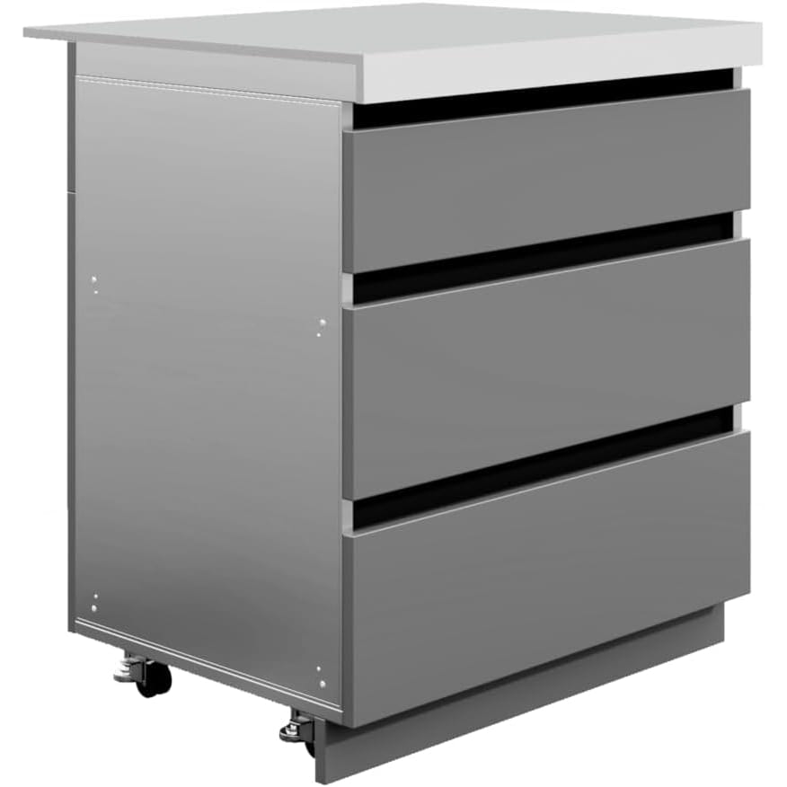 Whistler Grills Fairford 5 Modular Outdoor Kitchen, 5 Burner BBQ with Rotisserie, Sink, Storage, Double Door Fridge and Ceramic Egg Module (egg sold separately) - Grey