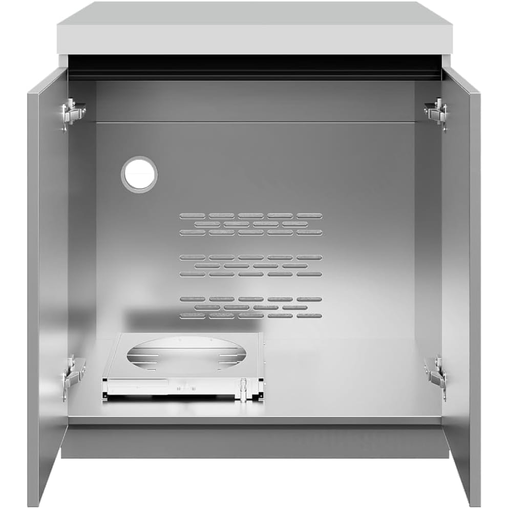 Whistler Grills Fairford 5 Modular Outdoor Kitchen, 5 Burner BBQ with Rotisserie, Sink, Storage, Double Door Fridge and Ceramic Egg Module (egg sold separately) - Grey