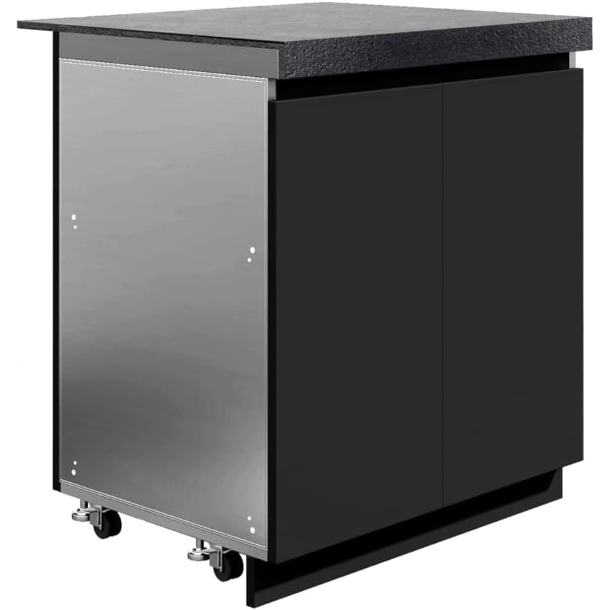 Whistler Grills Fairford 7 Modular Outdoor Kitchen, 5 Burner BBQ with Rotisserie, Sink, Storage and Double Door Fridge - Black
