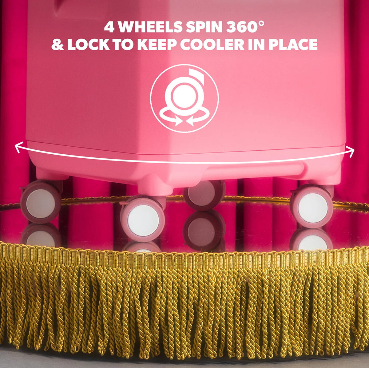 Igloo Tag Along Too Spinner Cooler 20Qt - Thrift Pink