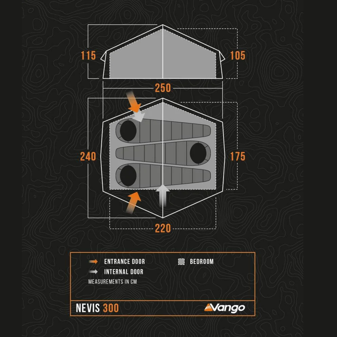 Vango Nevis 300 Pamir Green 3-person Tent