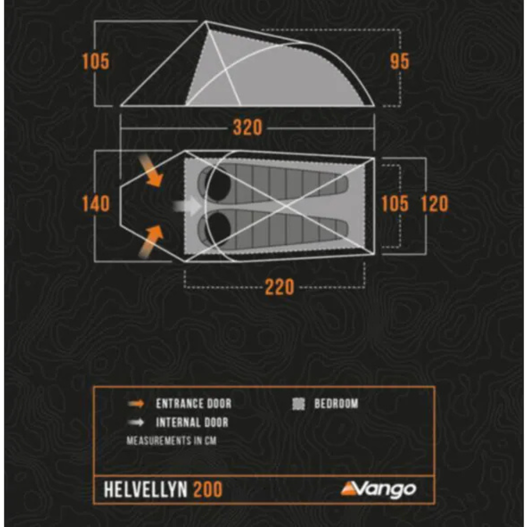 Vango Helvellyn 200 Pamir Green 2 Man Tent