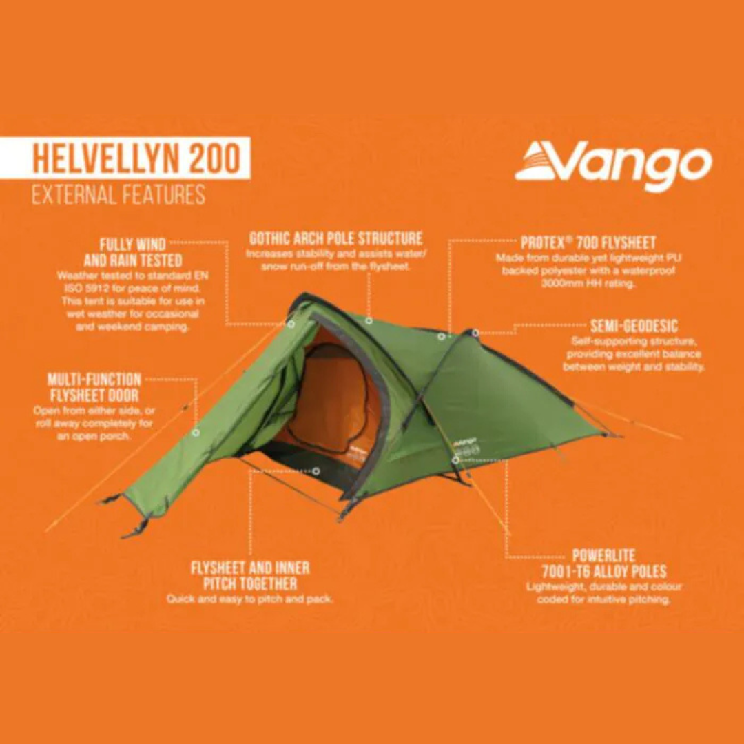 Vango Helvellyn 200 Pamir Green 2 Man Tent