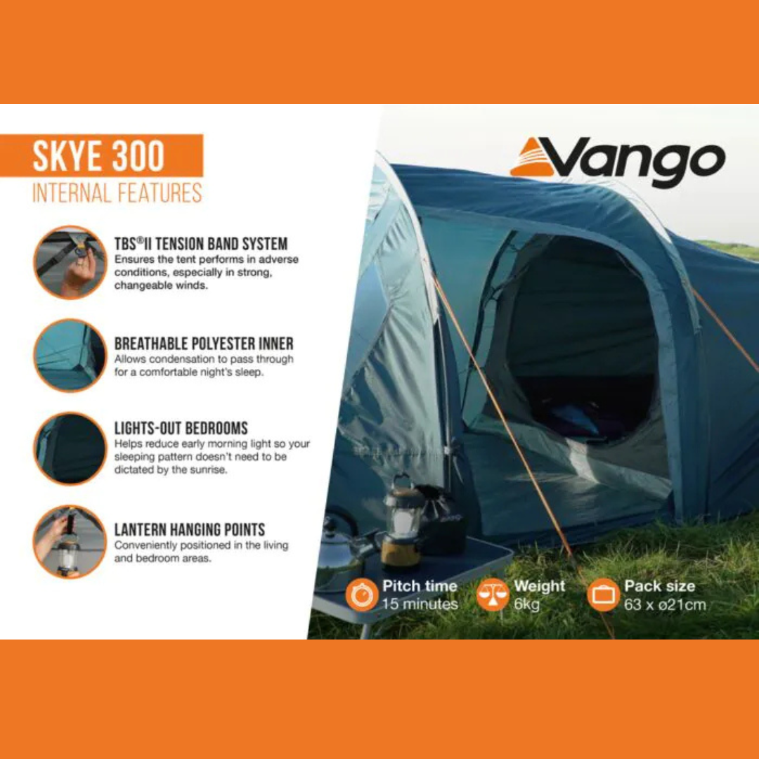 Vango Skye 300 Deep Blue 3-Man Tent