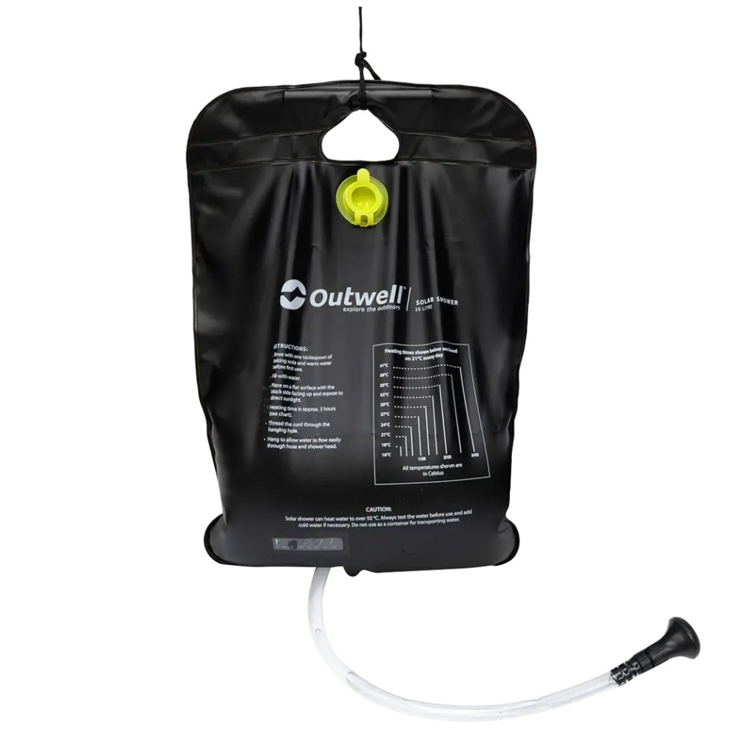 Outwell Camping Solar Shower With Adjustable Tap