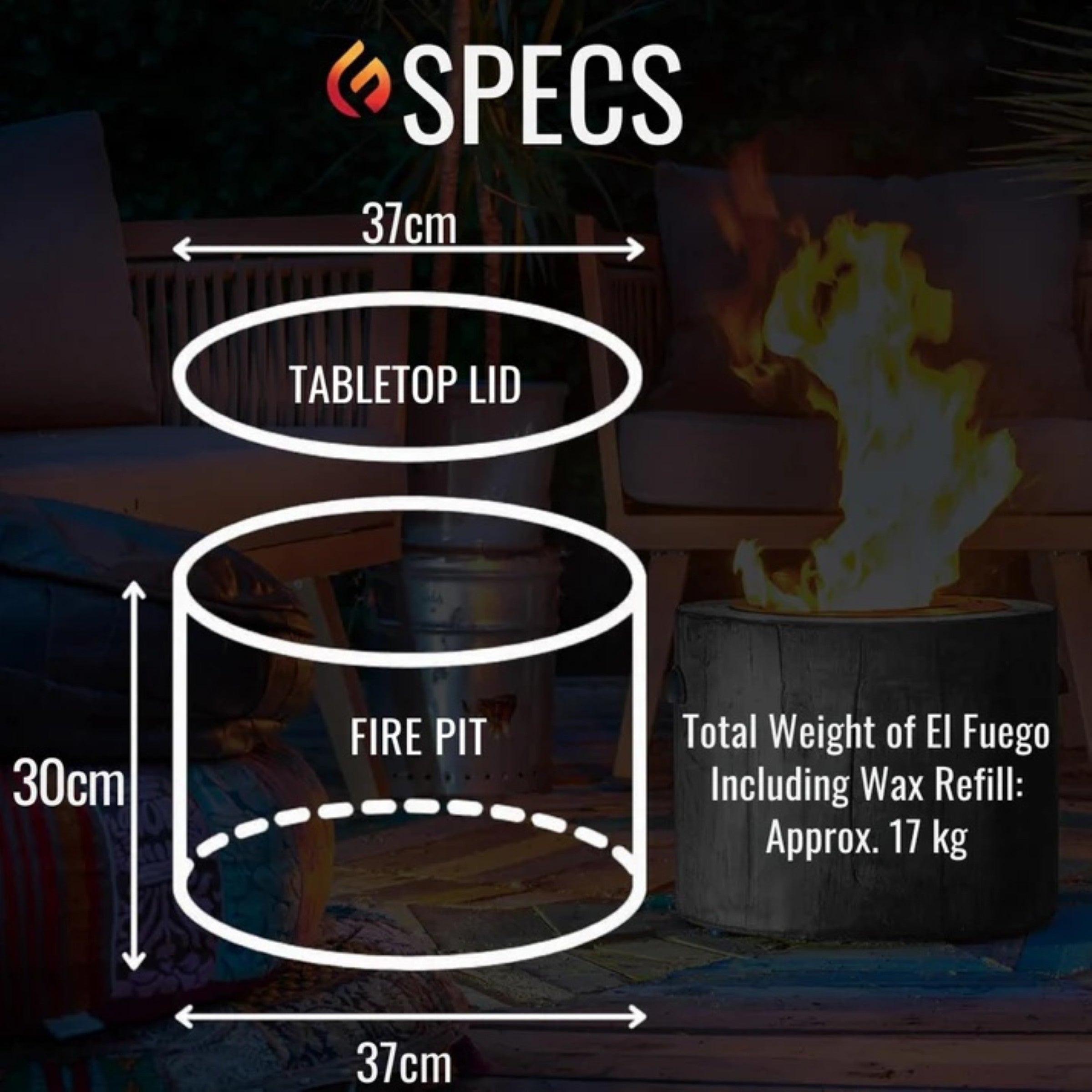 EcoFuego El Fuego Wax Fire Pit