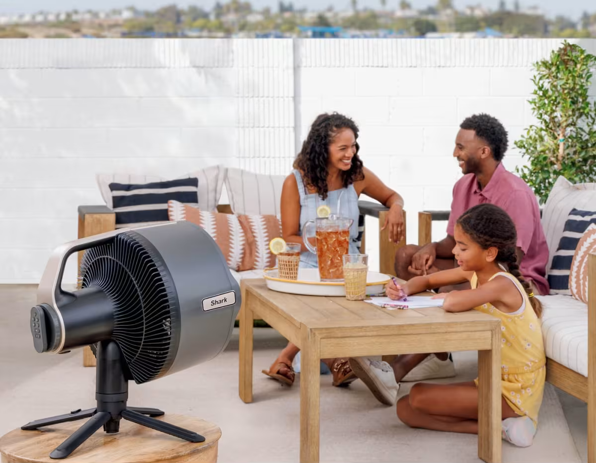 Shark 307FA300UK Shark FlexBreeze Pro Mist Indoor & Outdoor Fan & Outdoor Misting System - Dark Gray, Charcoal