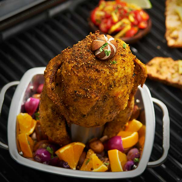 Broil King Stainless Steel Chicken Roaster with Pan (base 22.9 cm x 22.9 cm)