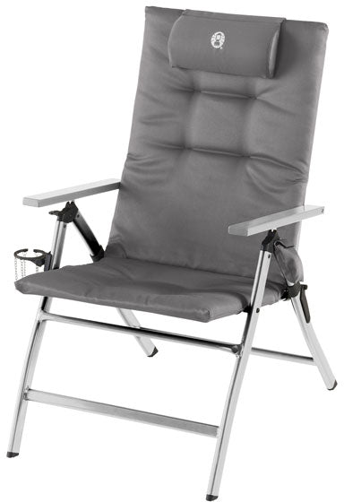 Coleman 5 Position Padded Recliner Chair - Aluminium Camping Chair