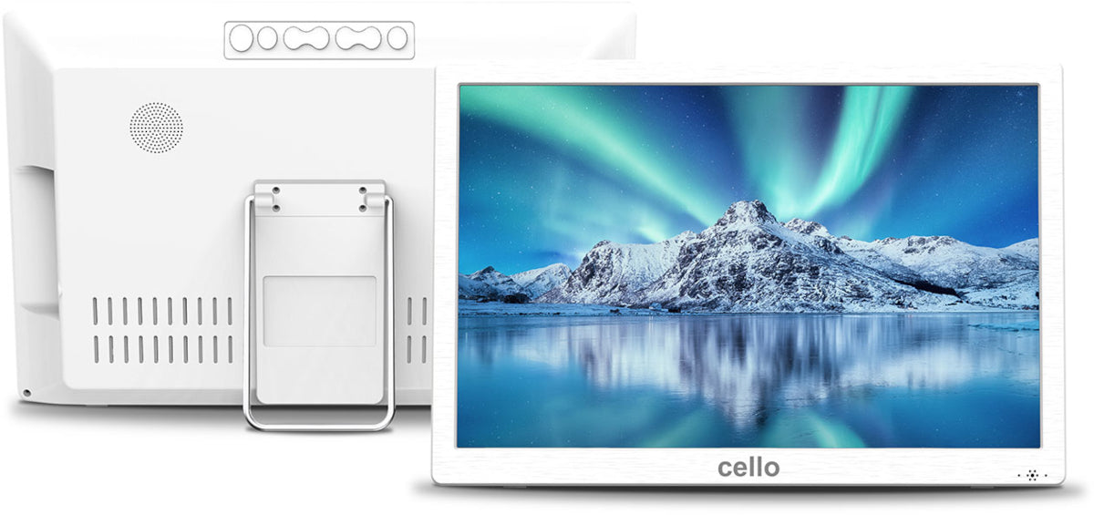 Cello C1420DVB PW White 14" Portable TV with Mains or Rechargeable Battery Power